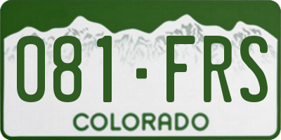 CO license plate 081FRS