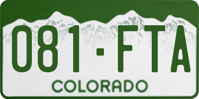 CO license plate 081FTA