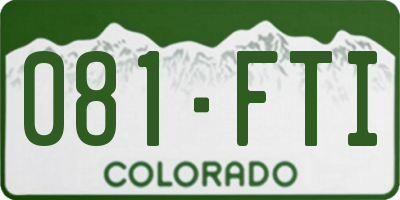 CO license plate 081FTI