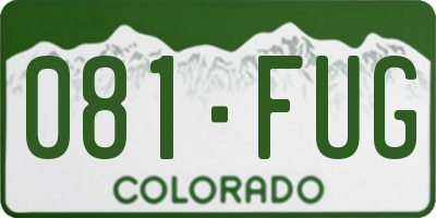 CO license plate 081FUG