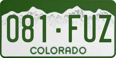 CO license plate 081FUZ
