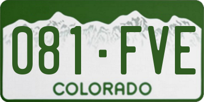 CO license plate 081FVE