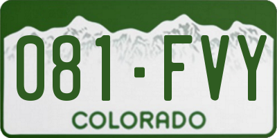 CO license plate 081FVY