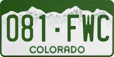 CO license plate 081FWC