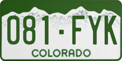 CO license plate 081FYK