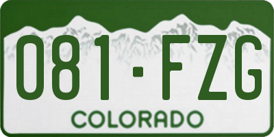 CO license plate 081FZG