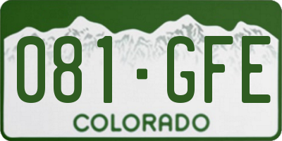 CO license plate 081GFE