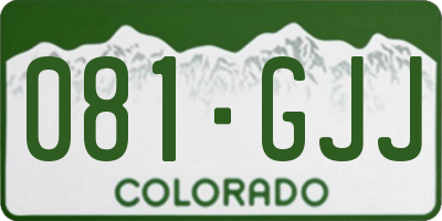 CO license plate 081GJJ