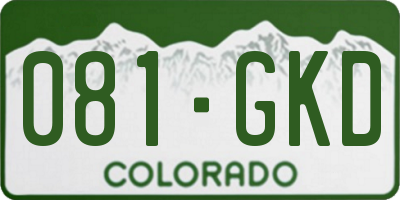 CO license plate 081GKD