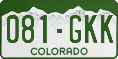 CO license plate 081GKK