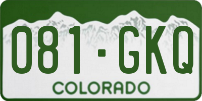 CO license plate 081GKQ