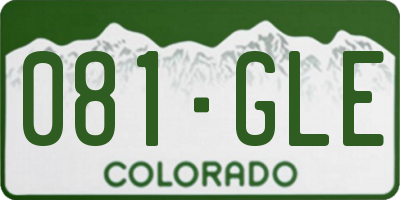 CO license plate 081GLE