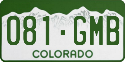 CO license plate 081GMB
