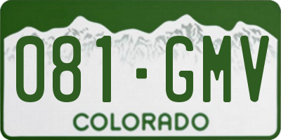 CO license plate 081GMV