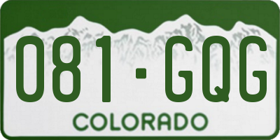 CO license plate 081GQG