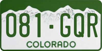 CO license plate 081GQR