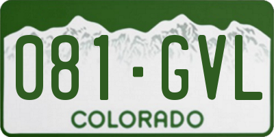 CO license plate 081GVL