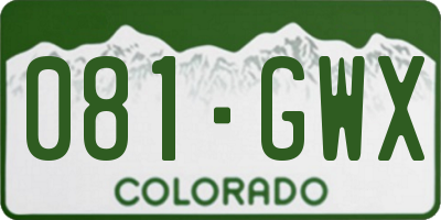 CO license plate 081GWX
