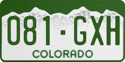 CO license plate 081GXH