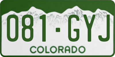 CO license plate 081GYJ