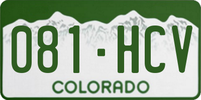 CO license plate 081HCV