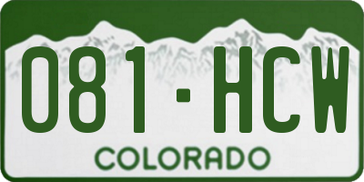CO license plate 081HCW