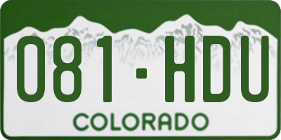 CO license plate 081HDU