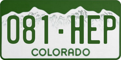 CO license plate 081HEP