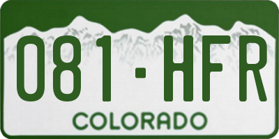 CO license plate 081HFR