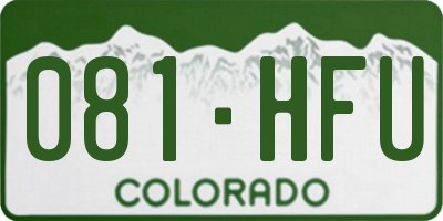 CO license plate 081HFU