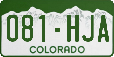 CO license plate 081HJA