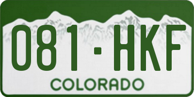CO license plate 081HKF