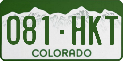 CO license plate 081HKT