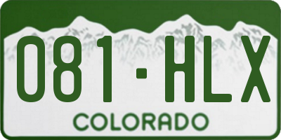 CO license plate 081HLX