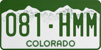 CO license plate 081HMM