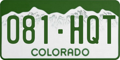 CO license plate 081HQT