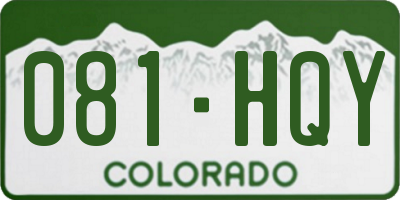 CO license plate 081HQY