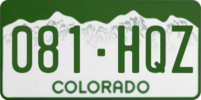 CO license plate 081HQZ