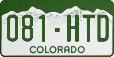 CO license plate 081HTD