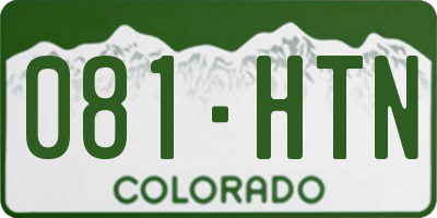 CO license plate 081HTN