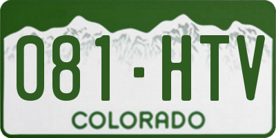 CO license plate 081HTV