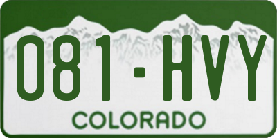 CO license plate 081HVY
