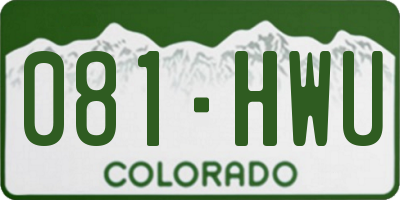 CO license plate 081HWU
