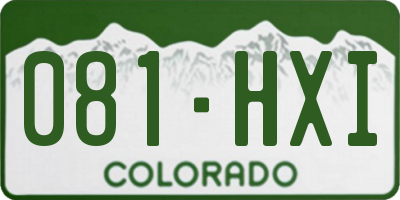CO license plate 081HXI