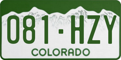 CO license plate 081HZY