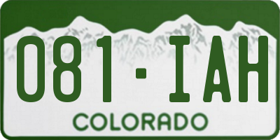 CO license plate 081IAH