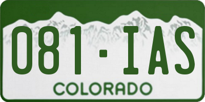 CO license plate 081IAS