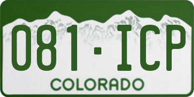 CO license plate 081ICP