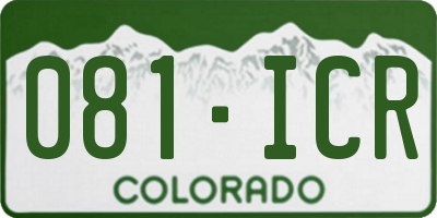 CO license plate 081ICR