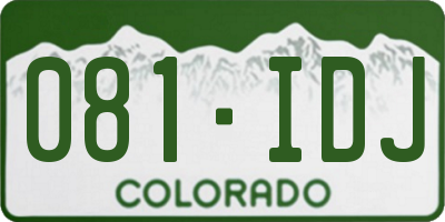 CO license plate 081IDJ